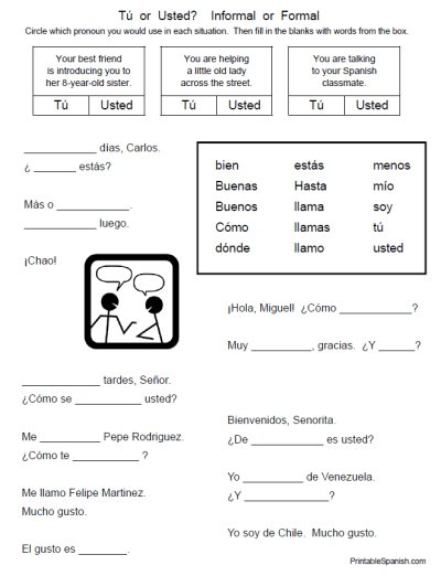 Free Printable Spanish No More â Printable Spanish